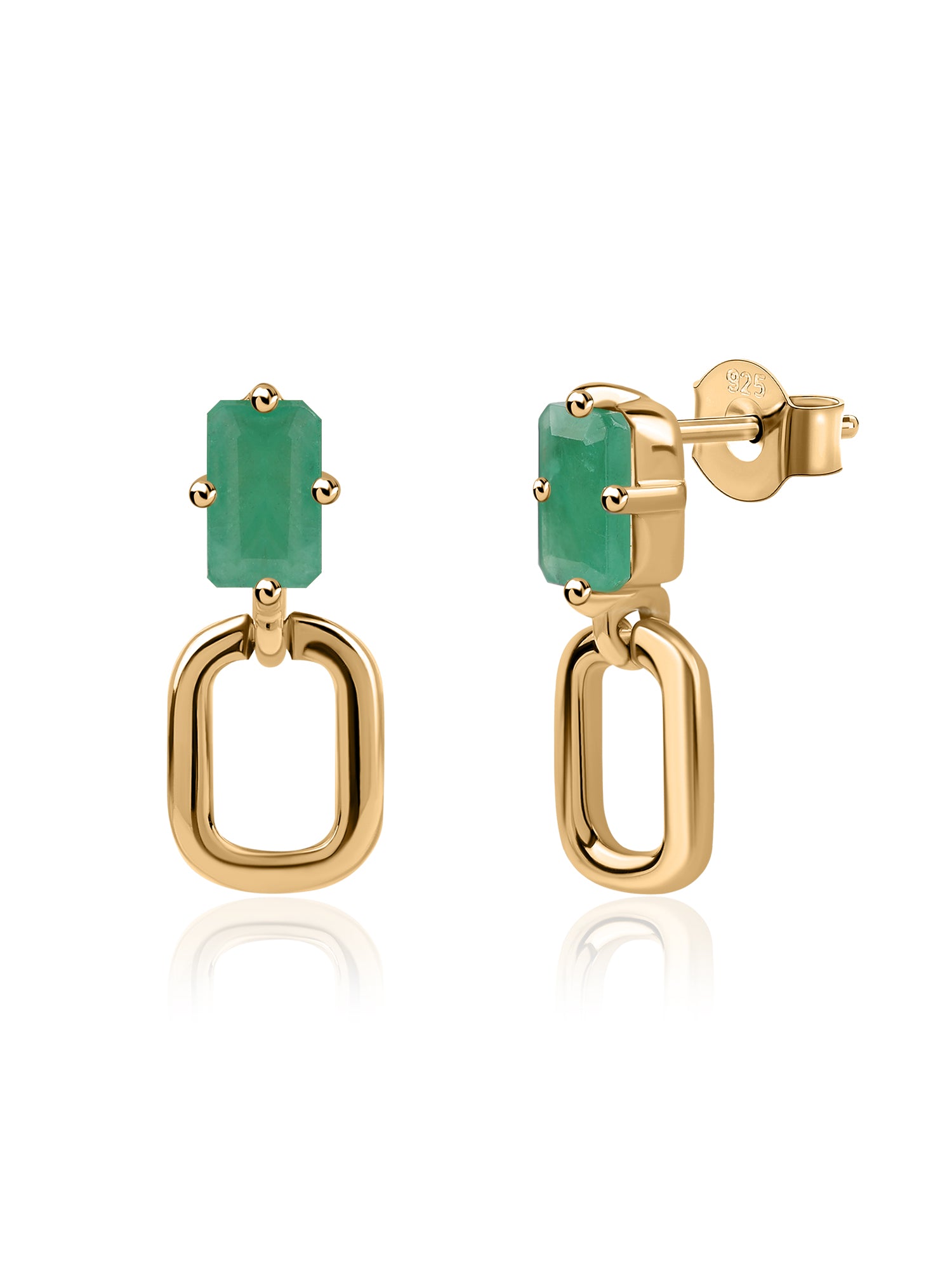 Natural Emerald Drop Earrings