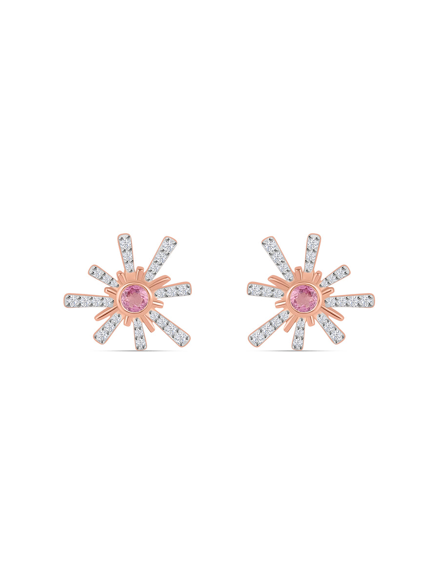 Rose Gold And Pink Sparkles Earrings