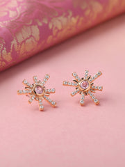 Rose Gold And Pink Sparkles Earrings
