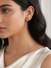 Natural Emeralds Flower Earrings