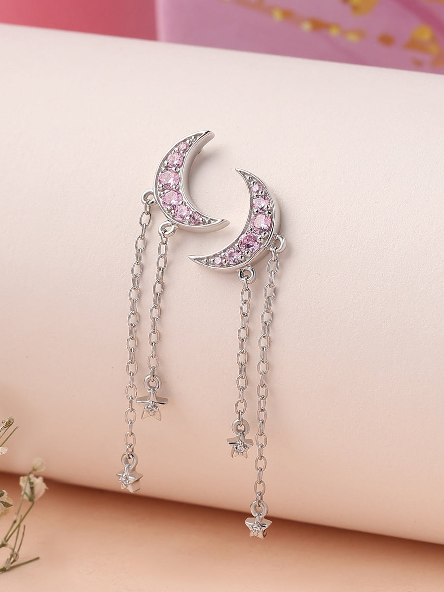 Moon And Star Dangle Earrings