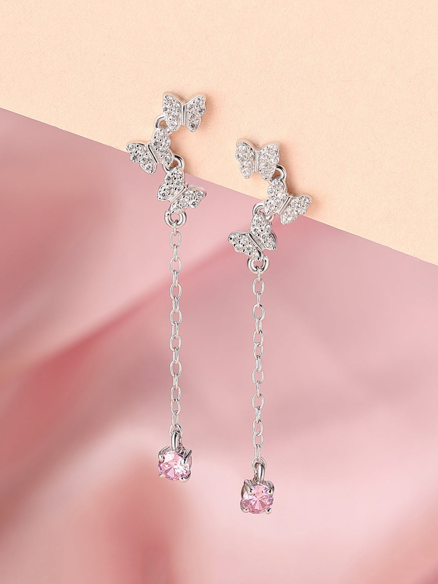 Sparkle Butterfly Dangle Earrings For Women