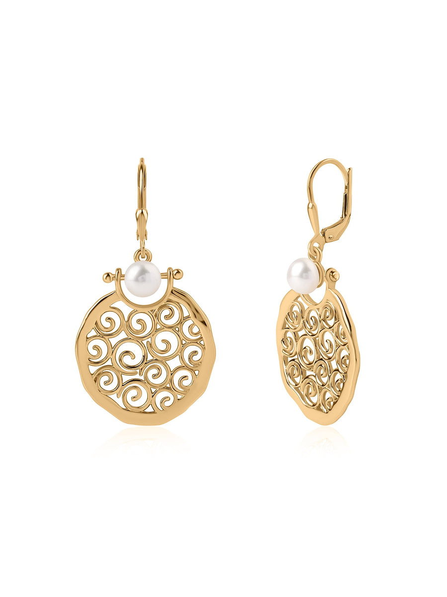 Glam Pearl Filigree Earrings