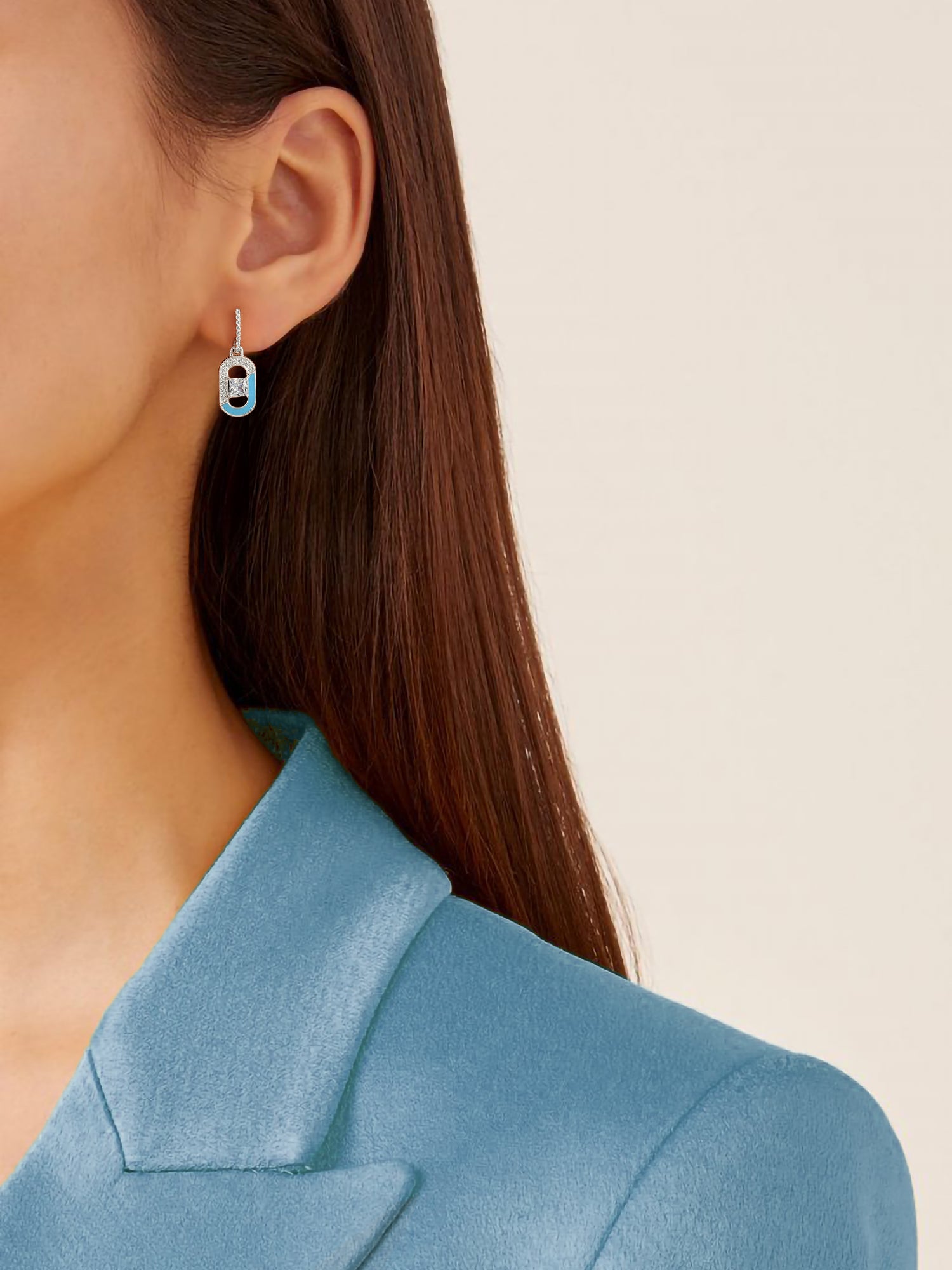 Enamelled Dangle Earrings for Women