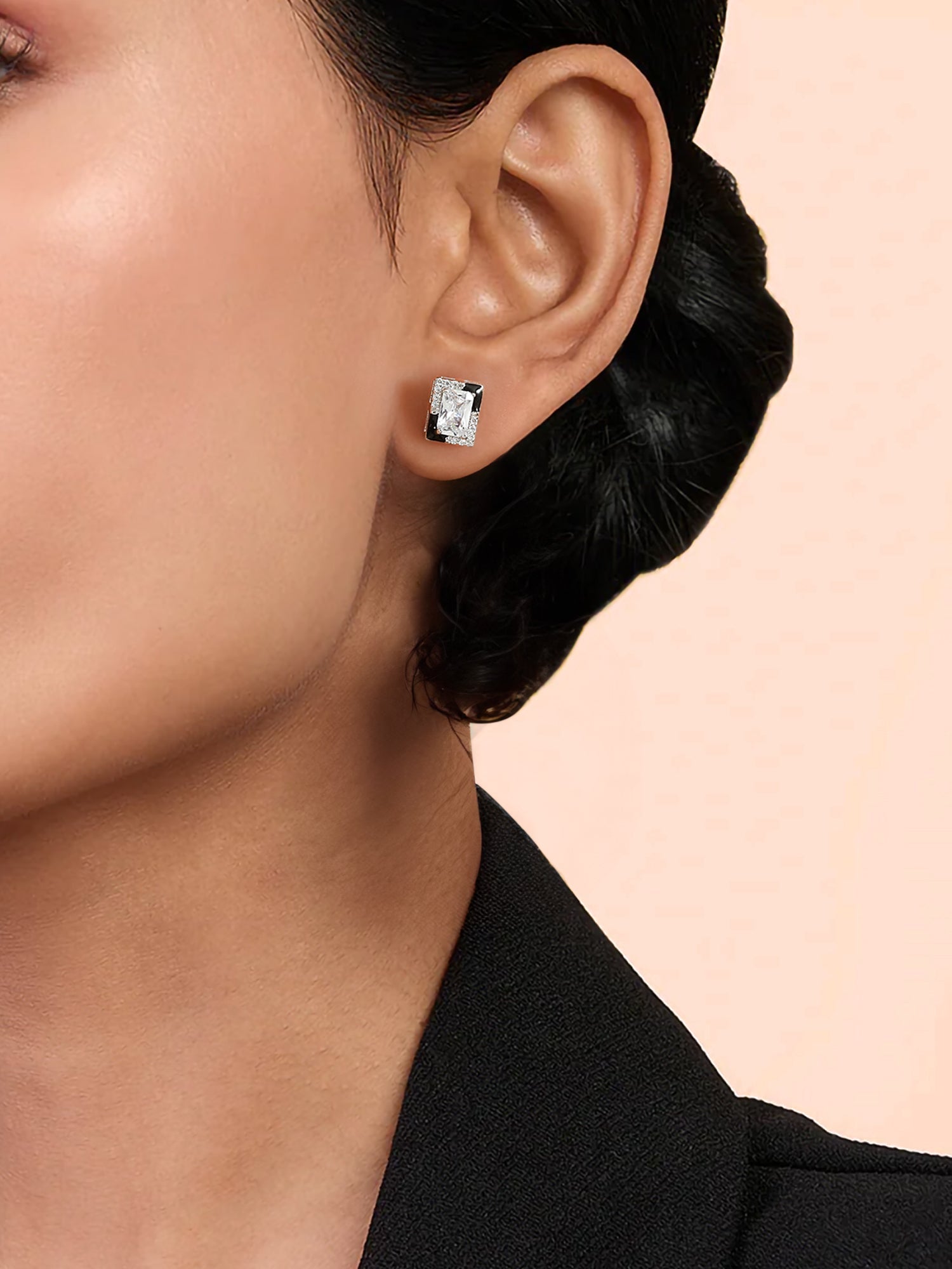 Black And White Stud Earrings for Women