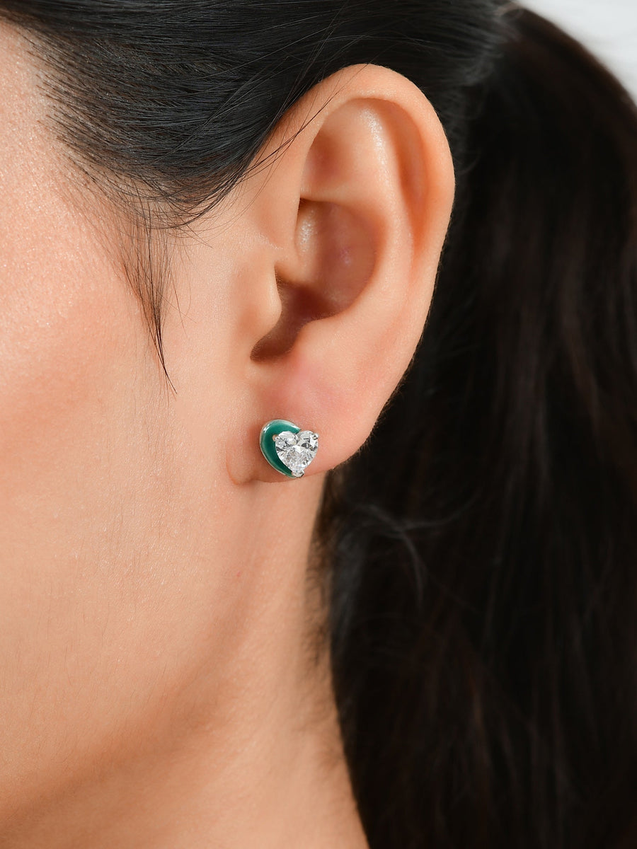 Heart Of Green Earrings for women