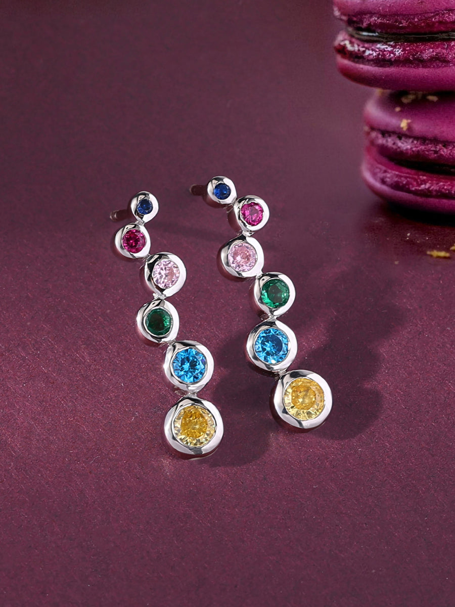 Multi Diamond Look Earrings For Women
