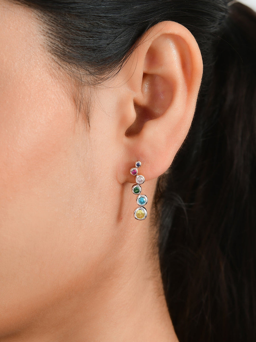Multi Diamond Look Earrings For Women