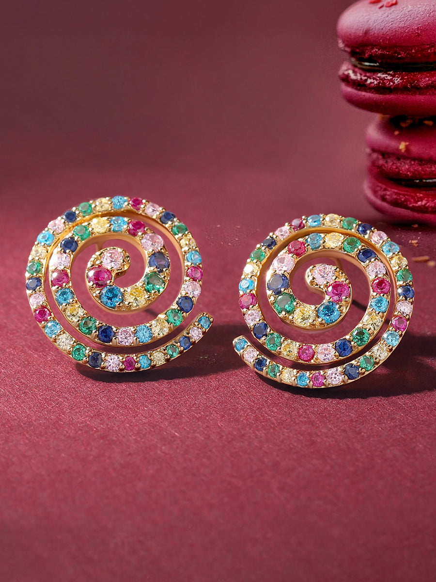 Pops Color Of Life  Gold Earrings For Women