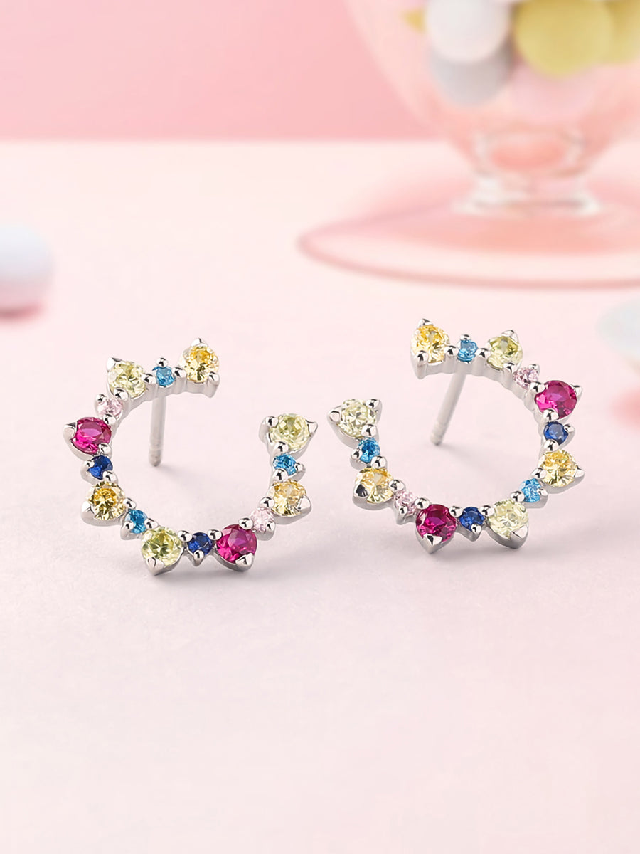 Color Crescent Moon Earrings For Women