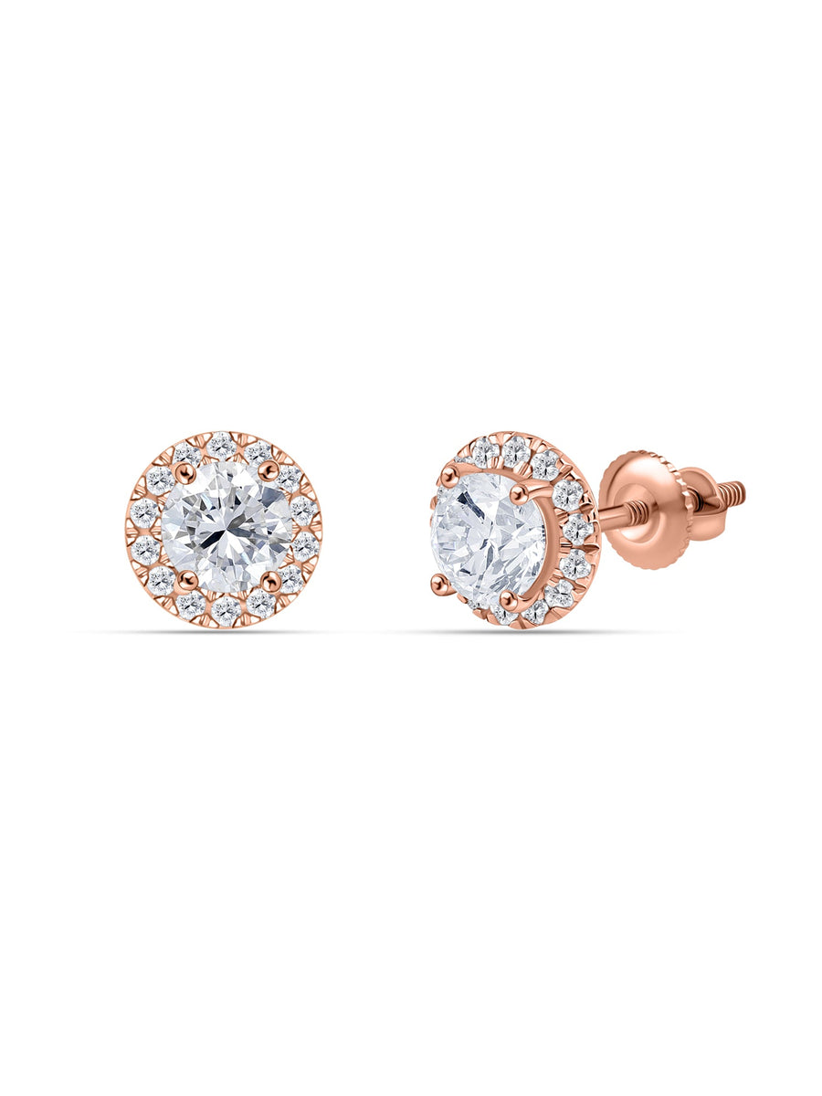 Classic 1 Carat Round Lab Grown Diamond Studs