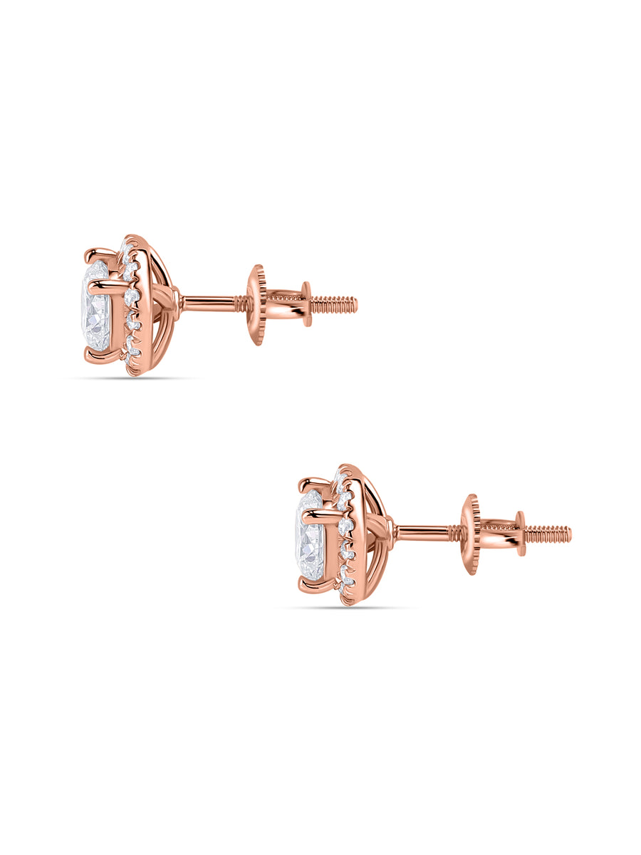 Classic 1 Carat Round Lab Grown Diamond Studs