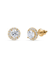 Classic 1 Carat Round Lab Grown Diamond Studs