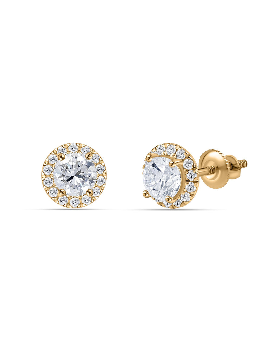 Classic 1 Carat Round Lab Grown Diamond Studs