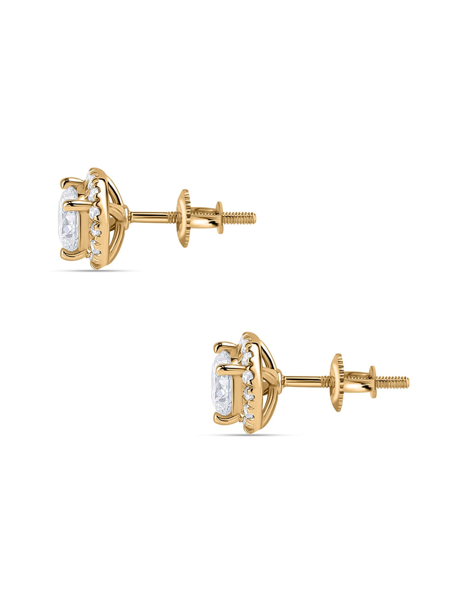 Classic 1 Carat Round Lab Grown Diamond Studs
