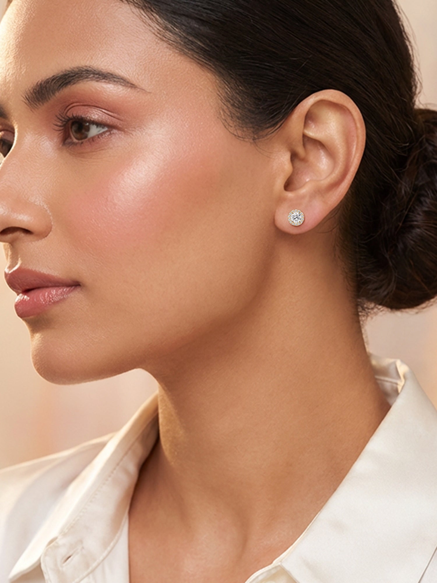 Classic 1 Carat Round Lab Grown Diamond Studs