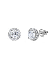 Classic 1 Carat Round Lab Grown Diamond Studs