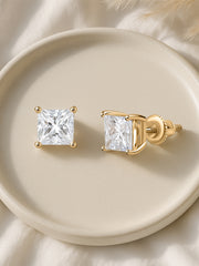 1.5 Carat Princess Classic Stud Earrings