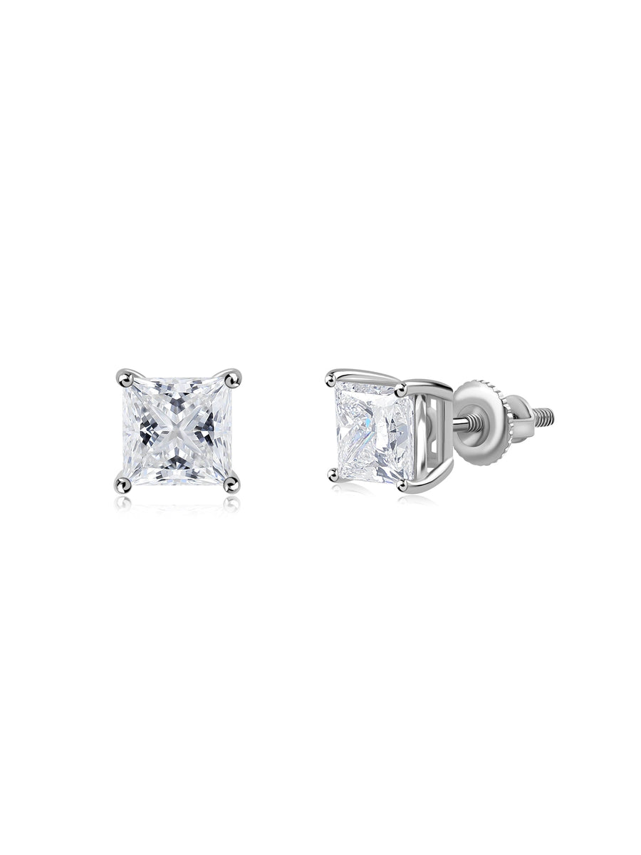 1.5 Carat Princess Classic Stud Earrings