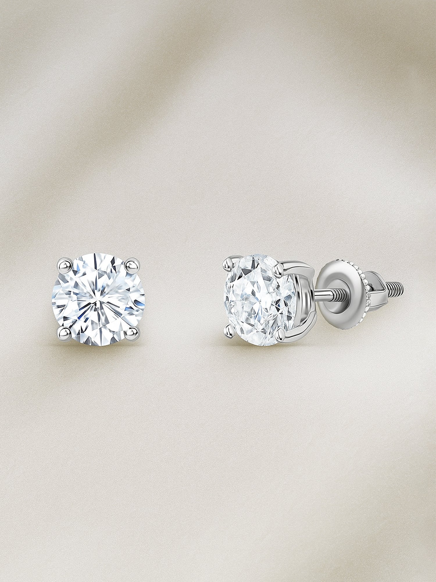 1.50 Ct. Lab Diamond Solitaire Earrings For Women