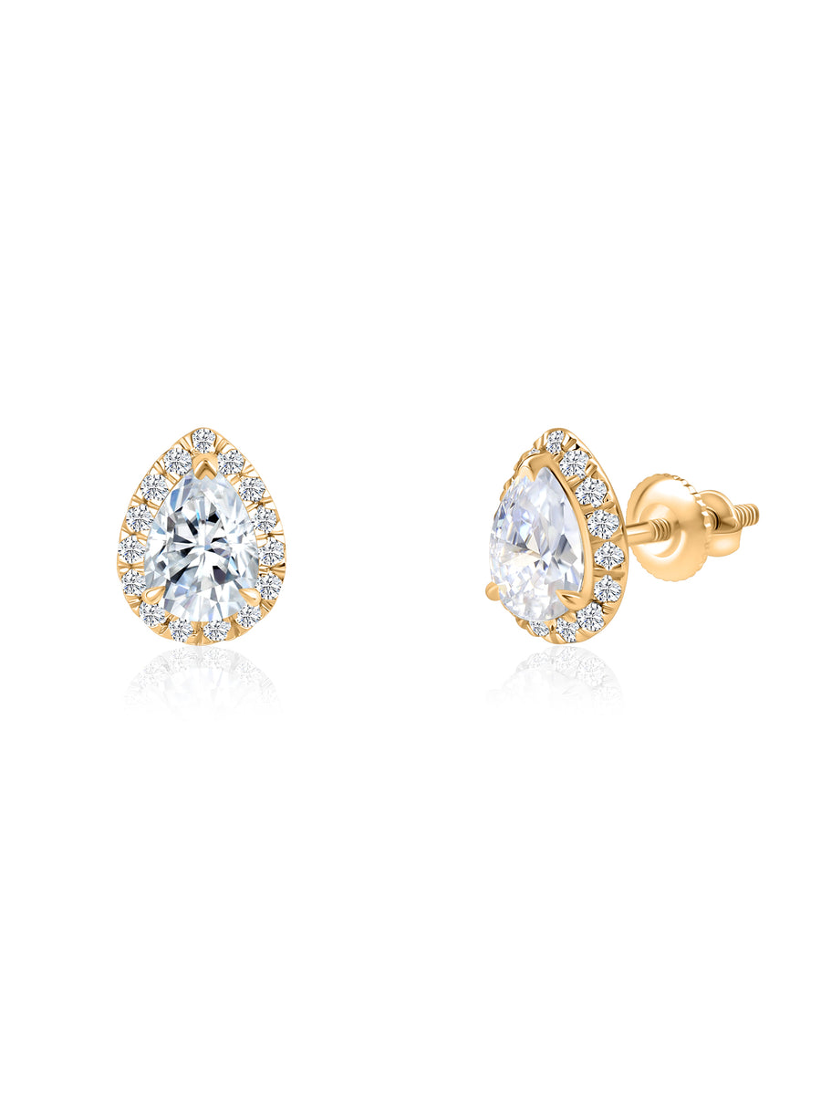 Luster Pear Lab Grown Diamond Stud Earrings