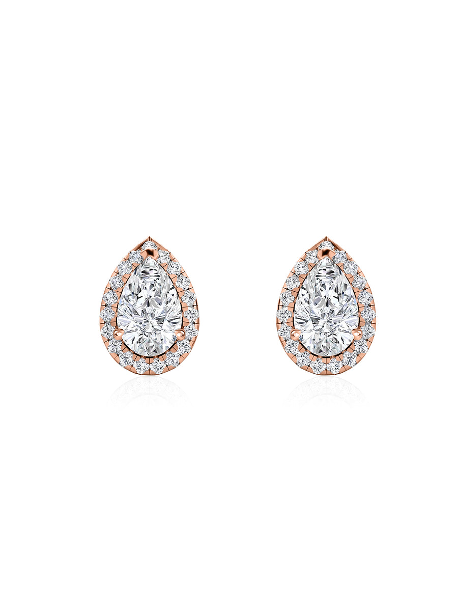 Luxe 2 Carat Pear Lab Grown Diamond Stud Earrings