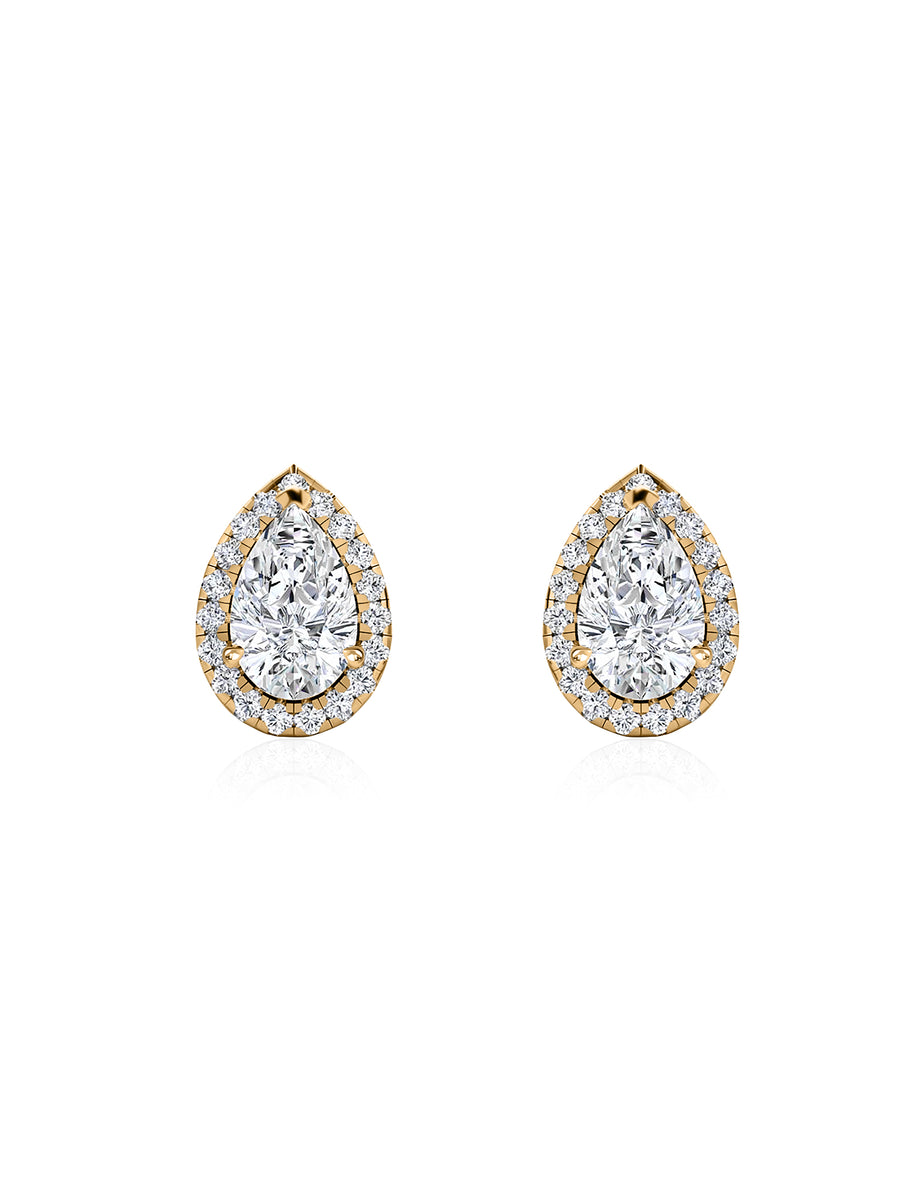 Luxe 2 Carat Pear Lab Grown Diamond Stud Earrings
