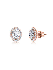2 Carat Halo Bloom Stud Earrings