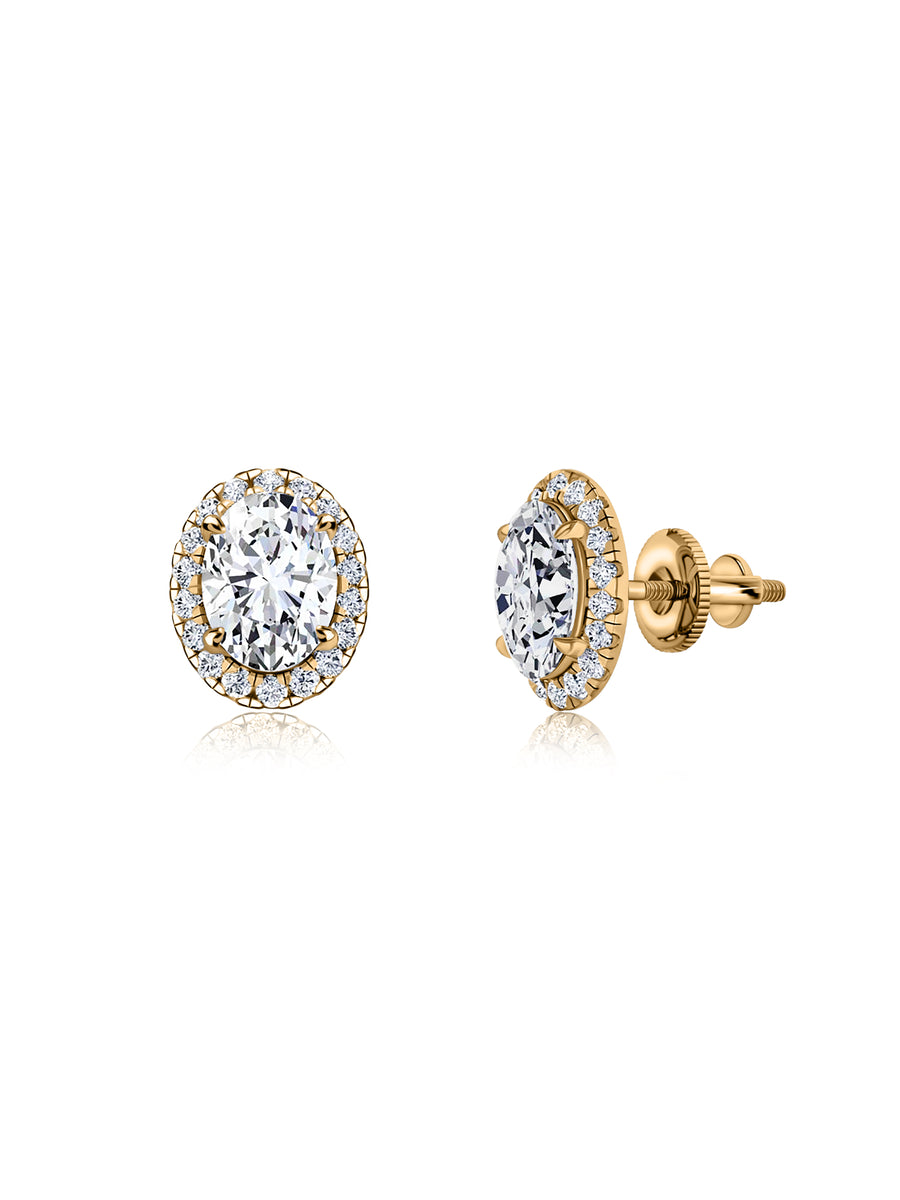 2 Carat Halo Bloom Stud Earrings