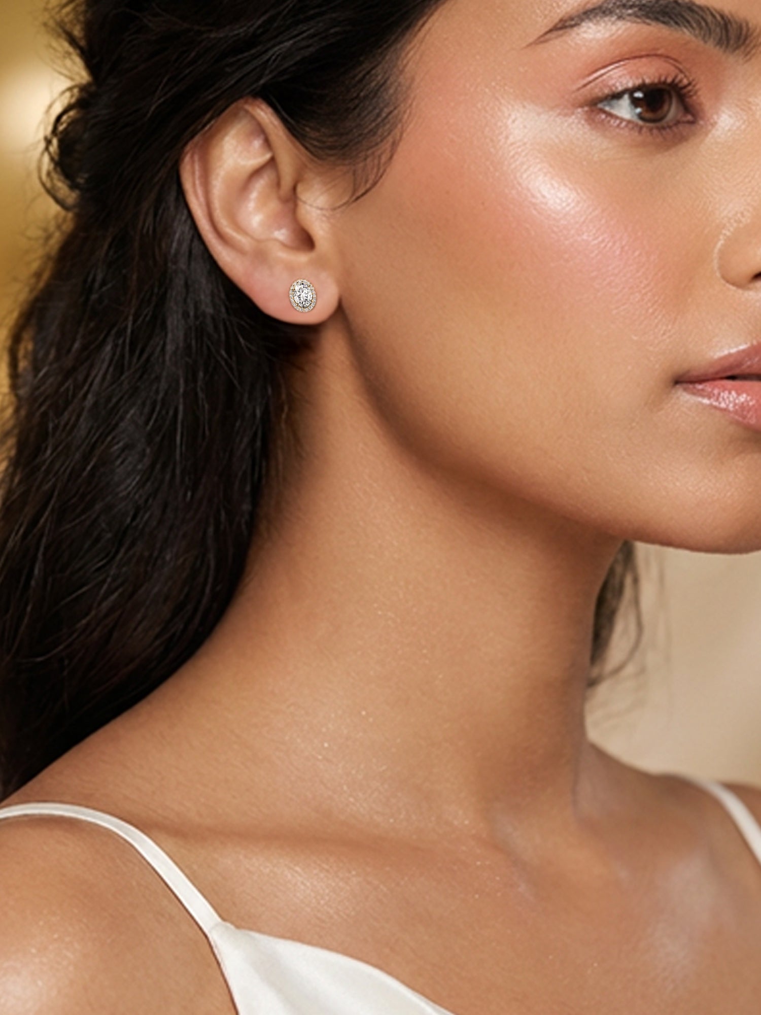 2 Carat Halo Bloom Stud Earrings