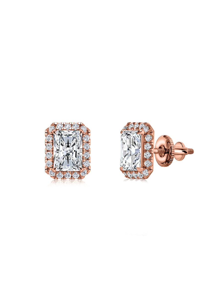 2 Carat Luxe Cut Radiants Stud Earrings