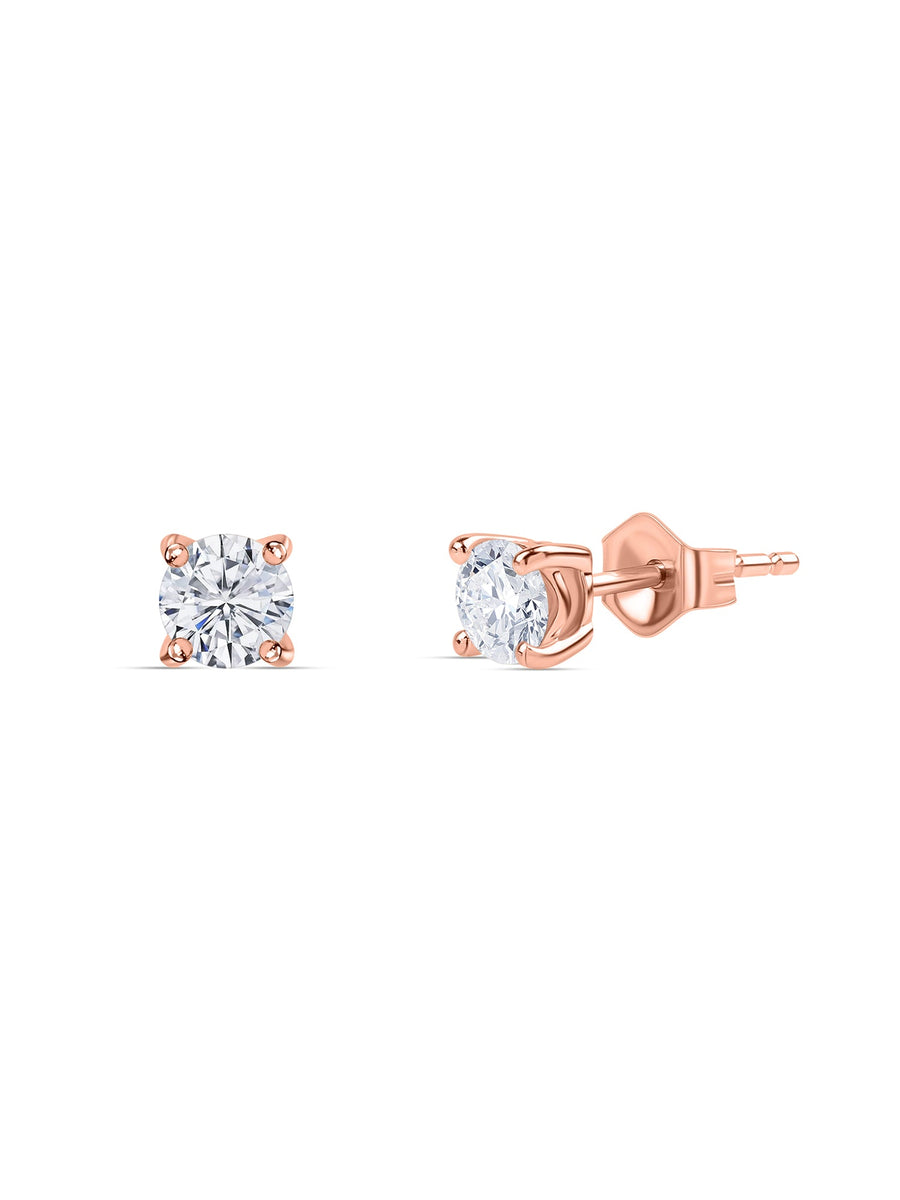 Lab Grown 0.50 Carat Solitaire Stud Diamond Earrings