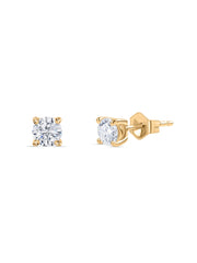 Lab Grown 0.50 Carat Solitaire Stud Diamond Earrings