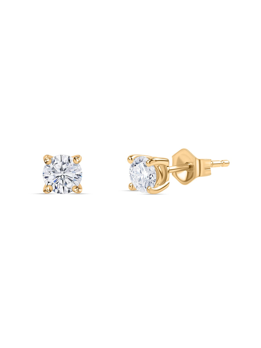Lab Grown 0.50 Carat Solitaire Stud Diamond Earrings