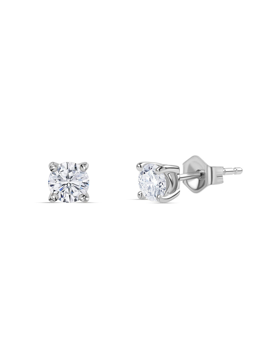Lab Grown 0.50 Carat Solitaire Stud Diamond Earrings