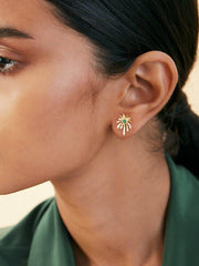 Flower Emerald Earrings For Women