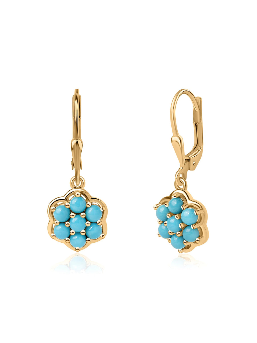Turquoise Flower Earrings