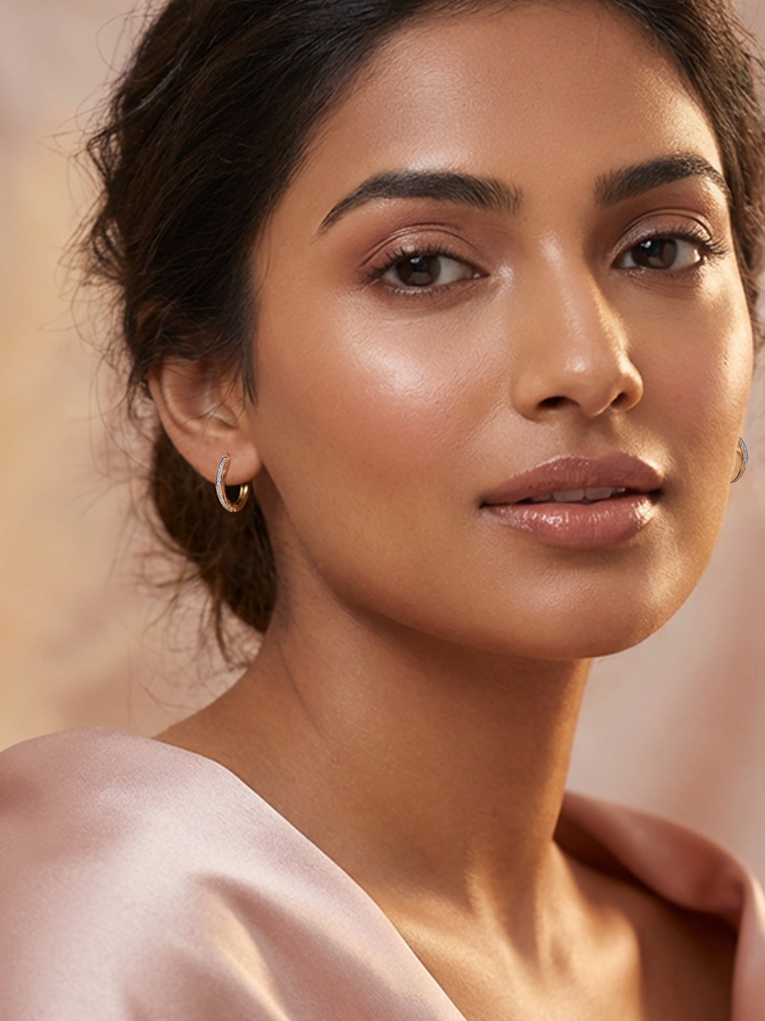 Sleek Lab Diamonds Gold Huggie Earrings