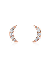 Crescent Moon Lab Diamond Gold Earrings
