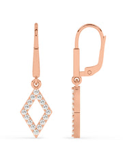 Lab Grown Geometric Diamond Earrings In Gold