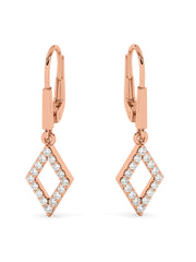 Lab Grown Geometric Diamond Earrings In Gold