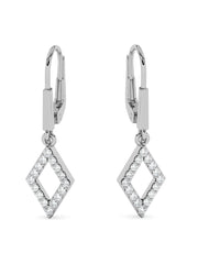 Lab Grown Geometric Diamond Earrings In Gold