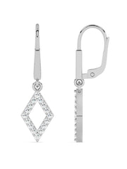Lab Grown Geometric Diamond Earrings In Gold