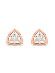 Lab Grown Trillion Diamond Earrings In Gold