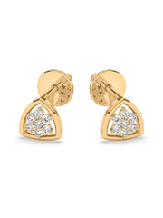Trillion Diamond Earrings In Yellow Gold_4
