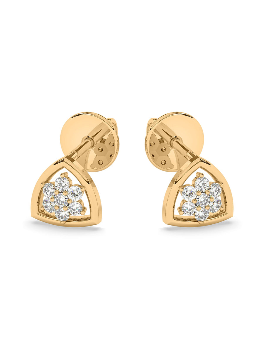 Trillion Diamond Earrings In Yellow Gold_4