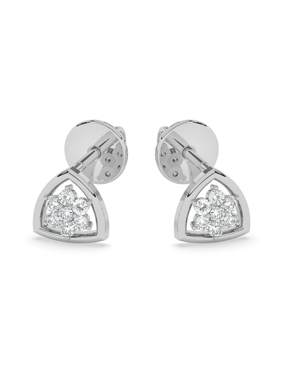 Lab Grown Trillion Diamond Earrings In Gold