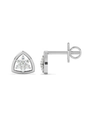 Lab Grown Trillion Diamond Earrings In Gold