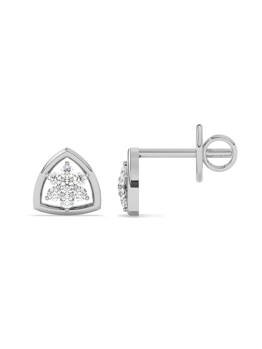 Lab Grown Trillion Diamond Earrings In Gold
