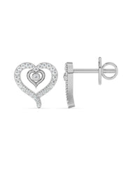 Lab Grown Romance Twin Heart Diamond Earrings In Gold